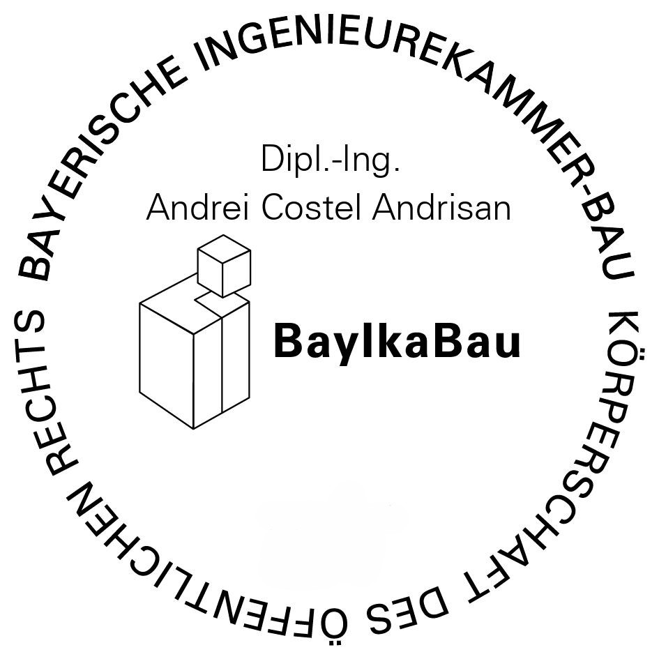 Stempel der Bayerischen Ingenieurekammer Bau – Andrisan Ingenieurbüro
